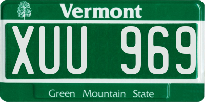 VT license plate XUU969