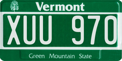 VT license plate XUU970