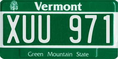 VT license plate XUU971