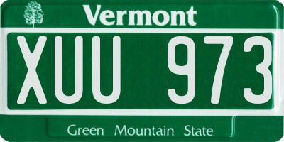 VT license plate XUU973