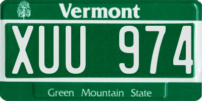 VT license plate XUU974