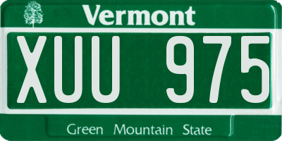 VT license plate XUU975