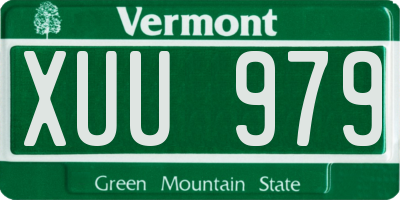 VT license plate XUU979
