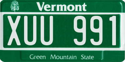 VT license plate XUU991