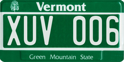 VT license plate XUV006