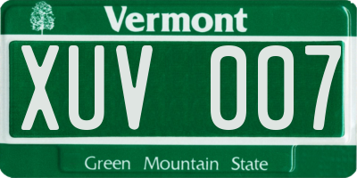 VT license plate XUV007