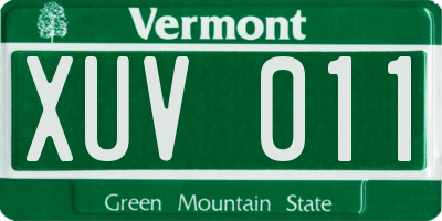 VT license plate XUV011