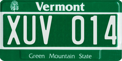 VT license plate XUV014