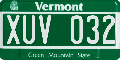 VT license plate XUV032