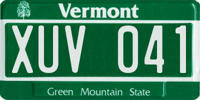 VT license plate XUV041