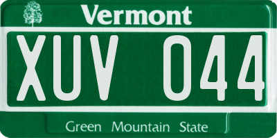 VT license plate XUV044