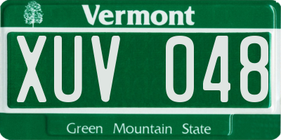 VT license plate XUV048