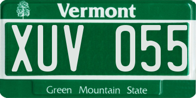 VT license plate XUV055