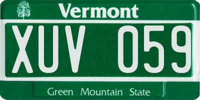 VT license plate XUV059