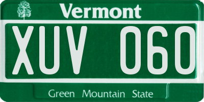 VT license plate XUV060
