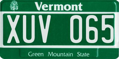VT license plate XUV065