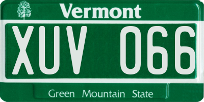 VT license plate XUV066