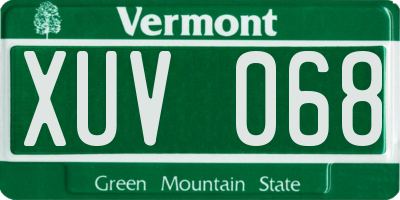 VT license plate XUV068