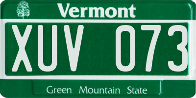 VT license plate XUV073