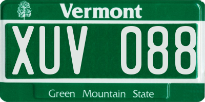 VT license plate XUV088