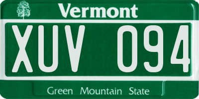 VT license plate XUV094