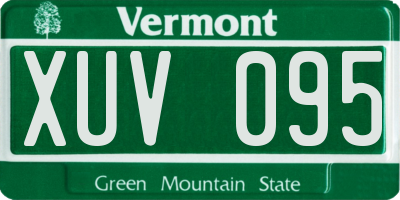 VT license plate XUV095