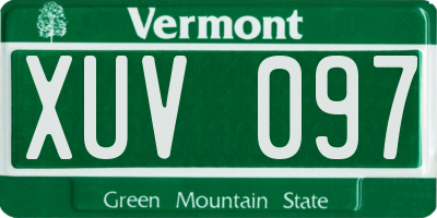 VT license plate XUV097