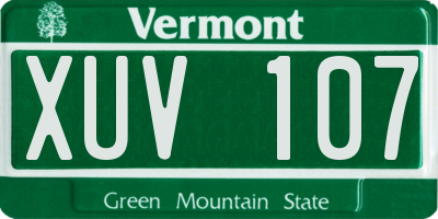 VT license plate XUV107