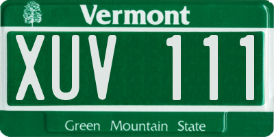VT license plate XUV111