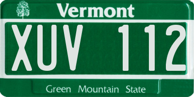 VT license plate XUV112