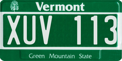 VT license plate XUV113