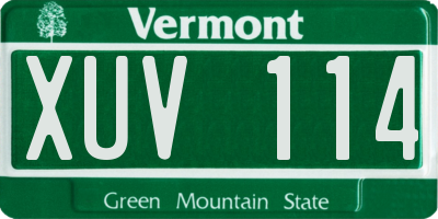 VT license plate XUV114