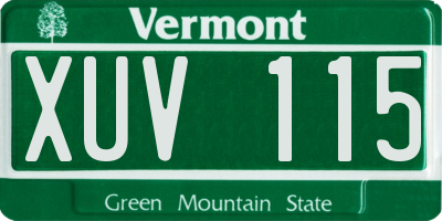 VT license plate XUV115