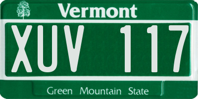 VT license plate XUV117