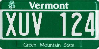 VT license plate XUV124