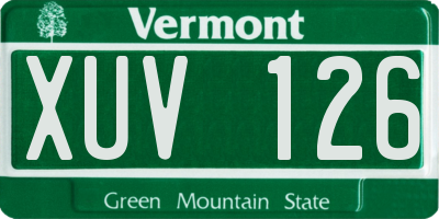 VT license plate XUV126