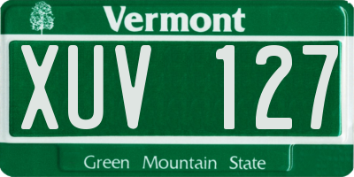 VT license plate XUV127