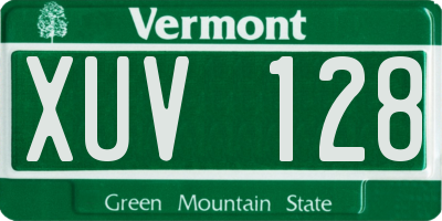 VT license plate XUV128