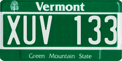 VT license plate XUV133