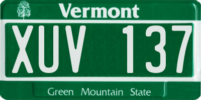 VT license plate XUV137
