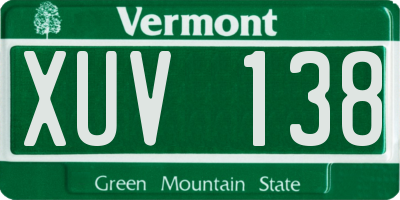 VT license plate XUV138