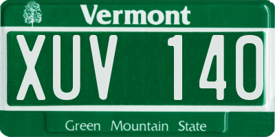 VT license plate XUV140