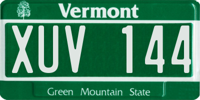VT license plate XUV144
