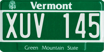 VT license plate XUV145