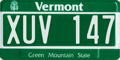VT license plate XUV147