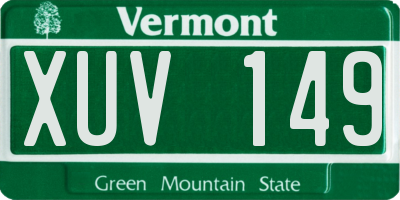 VT license plate XUV149