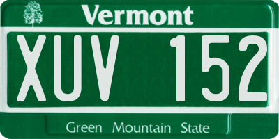 VT license plate XUV152