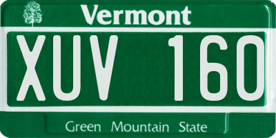 VT license plate XUV160