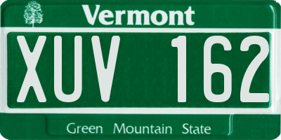 VT license plate XUV162