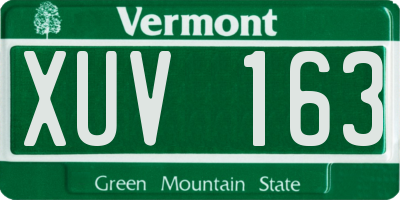 VT license plate XUV163
